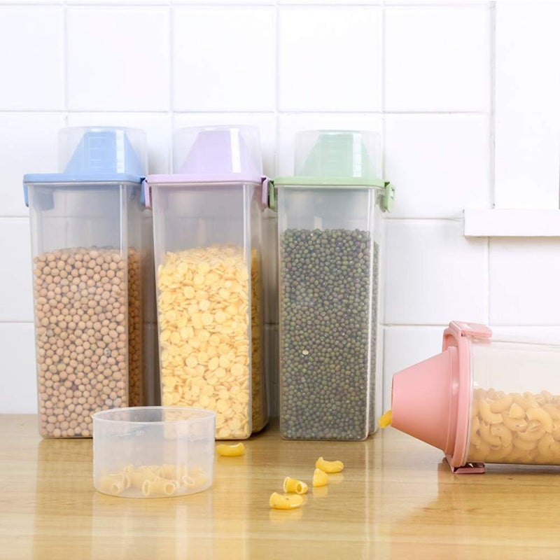 PISSION Pet Food Storage Container with Measuring Cup, Pour Spout and Seal Buckles Food Dispenser for Dogs Cats (Purple) - Image 4